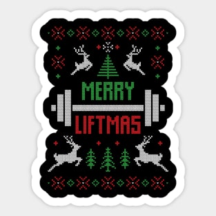 Merry Liftmas Gym Lift Sport Xmas Gift Ugly Sticker